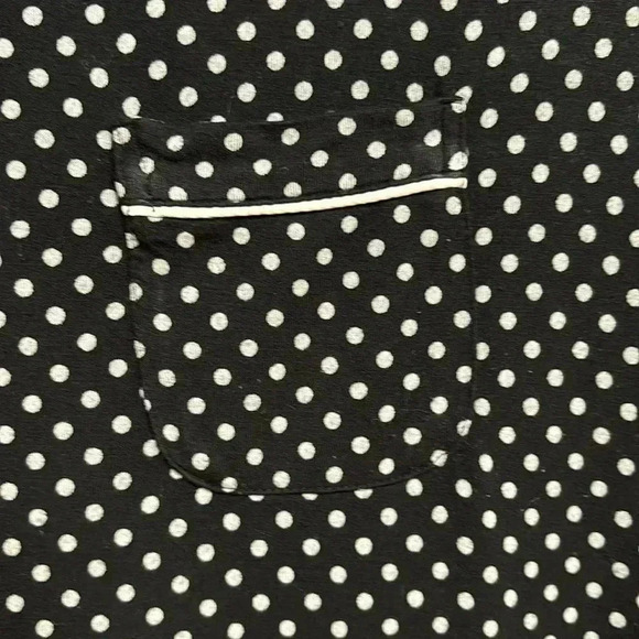 Soma Sleepwear Gown/Sleep Shirt Black With White Dots Size Small - Picture 3 of 6